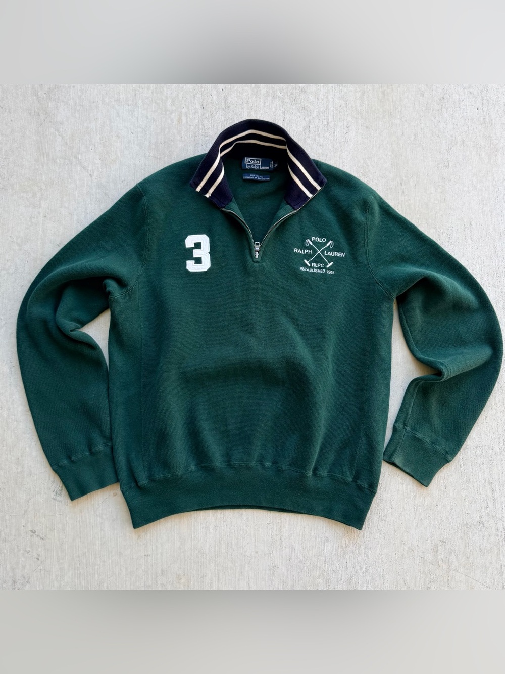 Vintage Polo Ralph Lauren 1/4 Zip RLPC 90s Men Size XL Green